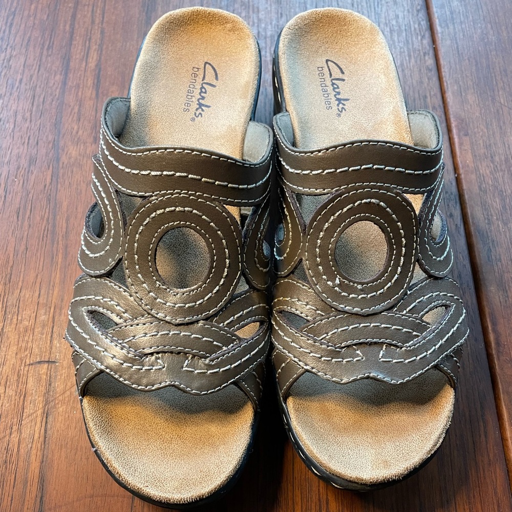 Clarks sandals, Lexi Sycamore, Pewter, size 7 1/2 M